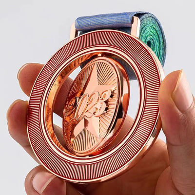 kupować 3 Inch Rose Gold Die Cast Custom Engraved Medals dla sportu i nagród online manufacture