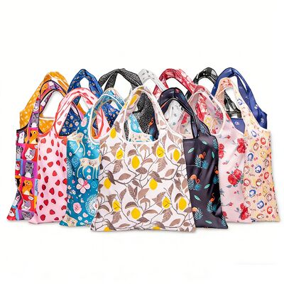 Dobra cena. Eco Friendly Recycled Foldable Tote Shopping Ripstop Polyester Waterproof Reusable Custom Promotional Grocery Bags w Internecie