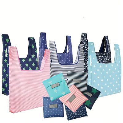 Dobra cena. Water Resistant Eco-Friendly Folding and Portable Oxford Cloth Shopping Tote Grocery Bag with Custom Logo Printing (in stock) w Internecie