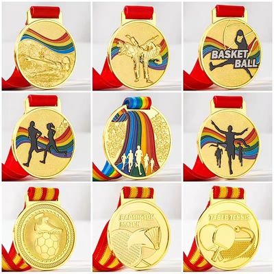 Złoty akademicki, wojskowy, dostosowany do potrzeb Medal online 3D grawerowane medale sportowe