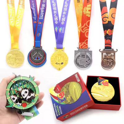 Sprzedaż hurtowa wysokiej jakości projekt własny pusty odlew ze stopu cynku 3D złoty medal nagrody biegowej niestandardowy sportowy metalowy medal