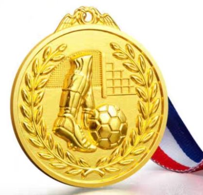 Dobra cena. Logo na zamówienie Zink Alloy Złoty Medal Nagrody dla wydarzeń sportowych z wstążką w Internecie