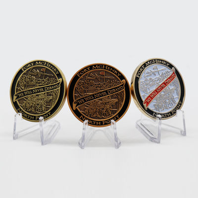 Custom Zinc Alloy Challenge Coin with Hard Enamel Finish and Velvet Box Packing