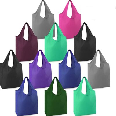 Environmentally Friendly Recycled Foldable Tote Bag Shopping Ripstop Polyester Waterproof Reusable Custom Promotional Shopping Bag (In Stock)