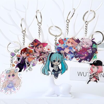 Dobra cena. Niestandardowy łańcuch do kluczy z akrylu z przejrzystym procesem i łańcuchami kluczykowymi w niestandardowych kolorach do promocji w Internecie