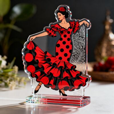 Dobra cena. Niestandardowy podwójny stojak akrylowy Przejrzystość obracająca się tabliczka Przejrzystość akrylowa stojak Humanoid Character Desktop Ornament Gif w Internecie