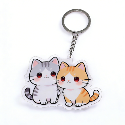 Custom Anime PVC & Acrylic Keychain – UV Printed 3D Foreground with Translucent Star Hologram Effect