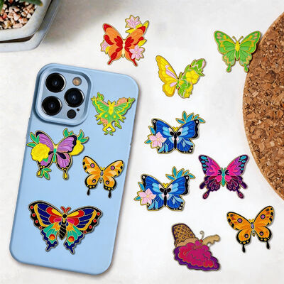 Niestandardowa metalowa naklejka na telefon dla kobiet – styl broszki z klejem 3M – ZEA, Arabia Saudyjska, Kuwejt, Oman, Bahrajn