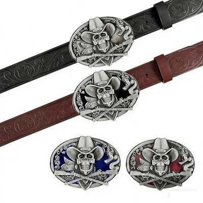 Niestandardowa antyczna klamra do paska ze stopu cynku w kolorze antycznego srebra z kolorowymi detalami z miękkiej emalii.