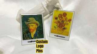 Niestandardowe metalowe szpilki z offsetowym nadrukiem logo